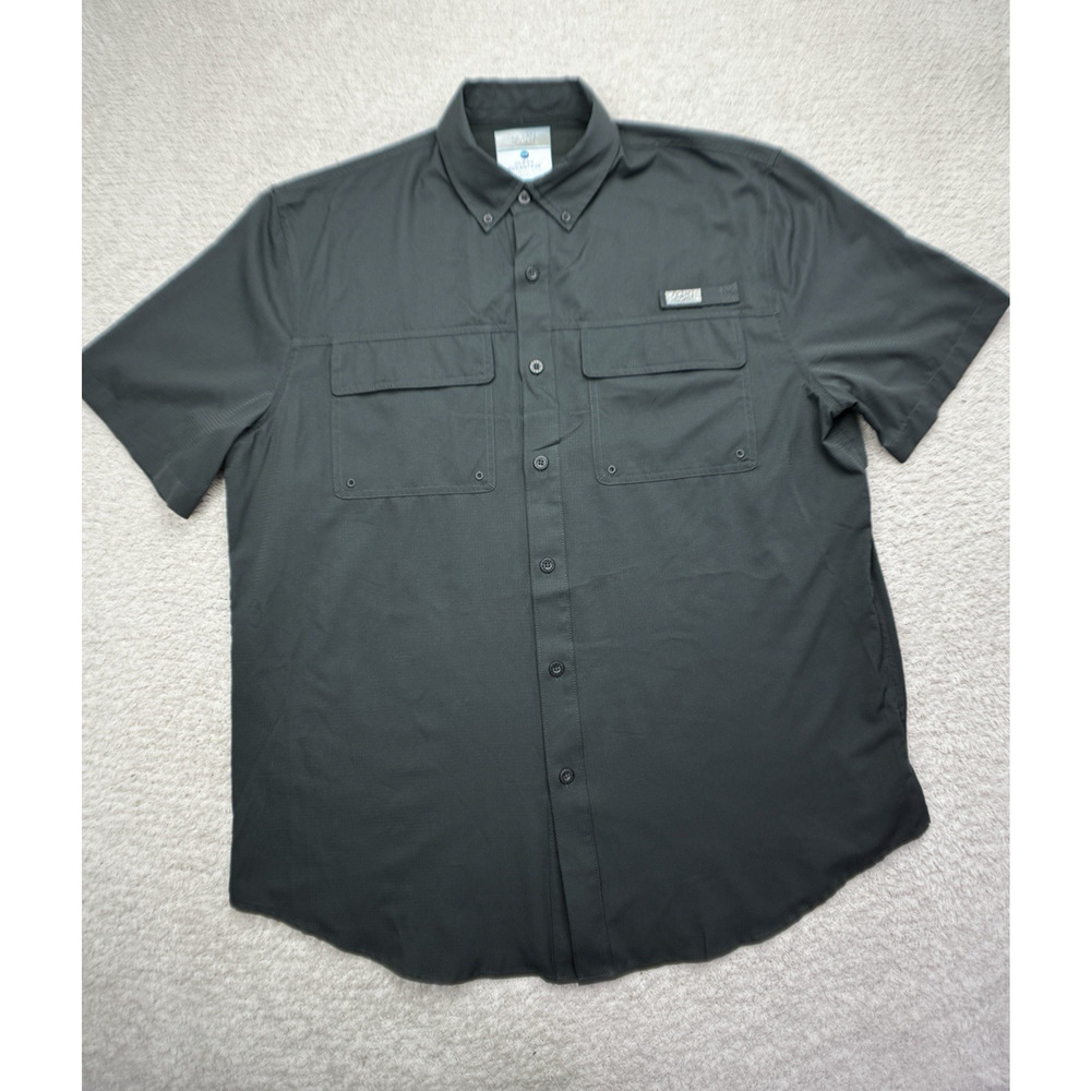 Ocean & Coast Advantage Mens L Gray Short Sleeve Vented Fishing Shirt Outdoor‎